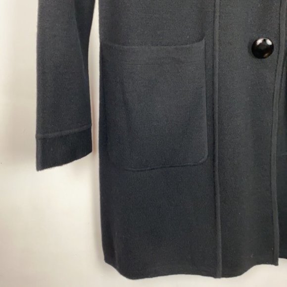 J.Crew S Coat Cardigan Black Merino Wool Vintage - Picture 9 of 13